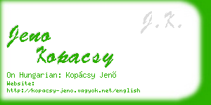 jeno kopacsy business card